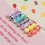 Smudged Painted Ceramic Round Beads for DIY Bracelets