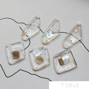 Special Shape Foil Shell Resin Ear Studs