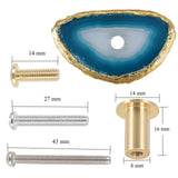 Irregular Stained Agate Slice Drawer Cabinet Pulls Knobs