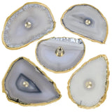 Irregular Stained Agate Slice Drawer Cabinet Pulls Knobs