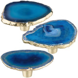 Stained Agate Slices Drawer Cabinet Pulls Knobs Door Brass Handle