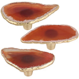 Stained Agate Slices Drawer Cabinet Pulls Knobs Door Brass Handle