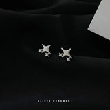 Irregular Star 925 Silver Sterling Earrings Star Stud Earrings For Women