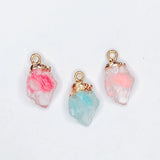 Stone Resin Metal Eardrop Pendant Charms DIY Jewelry