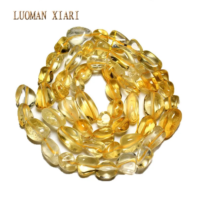 Natural Citrine Yellow Crystal Stone Beads 5-8mm 15''