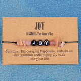 Irregular Sunstones Joy Bracelet with Card Yoga Meditation Crystal Bangle