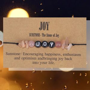 Irregular Sunstones Joy Bracelet with Card Yoga Meditation Crystal Bangle