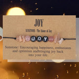 Irregular Sunstones Joy Bracelet with Card Yoga Meditation Crystal Bangle