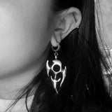 Irregular Thorns Hip Hop Flame Earrings for Women Stainless Steel Kpop Grunge