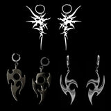 Irregular Thorns Hip Hop Flame Earrings for Women Stainless Steel Kpop Grunge