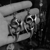 Irregular Thorns Hip Hop Flame Earrings for Women Stainless Steel Kpop Grunge