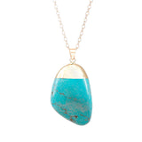Irregular Turquoise Necklace Plated Vintage Ethnic Stone Pendant Jewelry