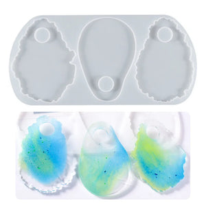 Wave Lace Big Tag Pendant Silicone Mould DIY Resin Mold