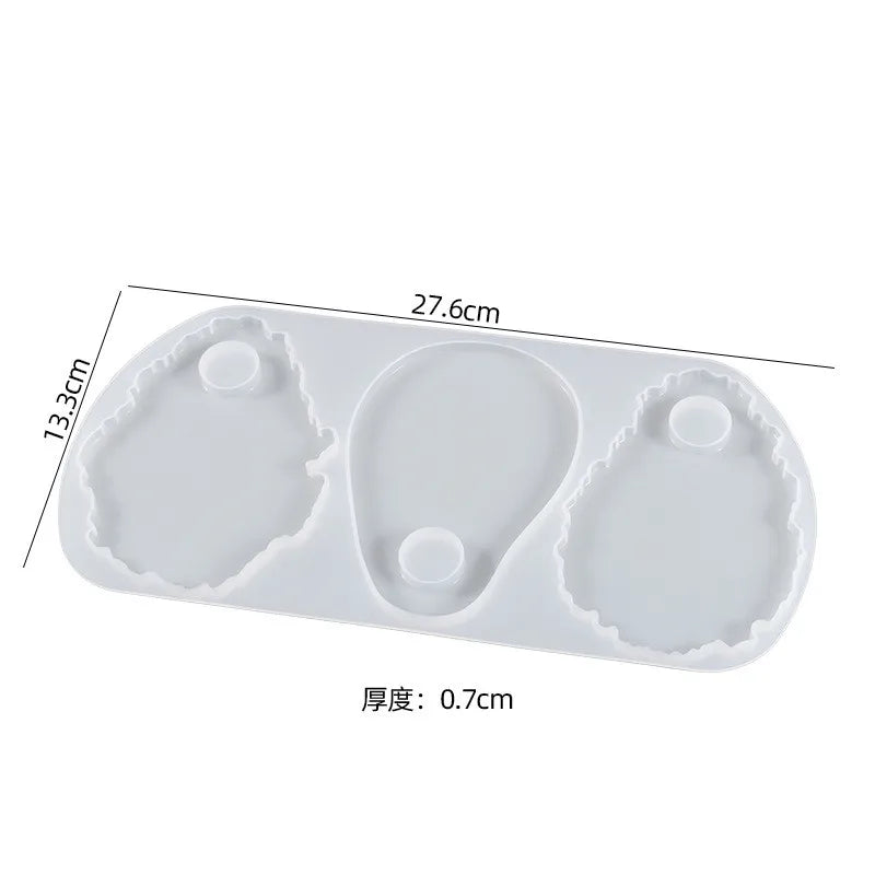 Wave Lace Big Tag Pendant Silicone Mould DIY Crystal Epoxy Resin Mold