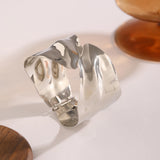 Wide Metal Open Cuff Bracelet for Women Charms Bangle Accessory