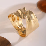 Wide Metal Open Cuff Bracelet for Women Charms Bangle Accessory