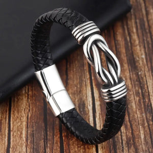 Irregular Winding Large Men's Leather Bracelet