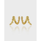 Zircon Snake Texture S925 Silver Studs Earrings Retro Piercing Cartilage Ear