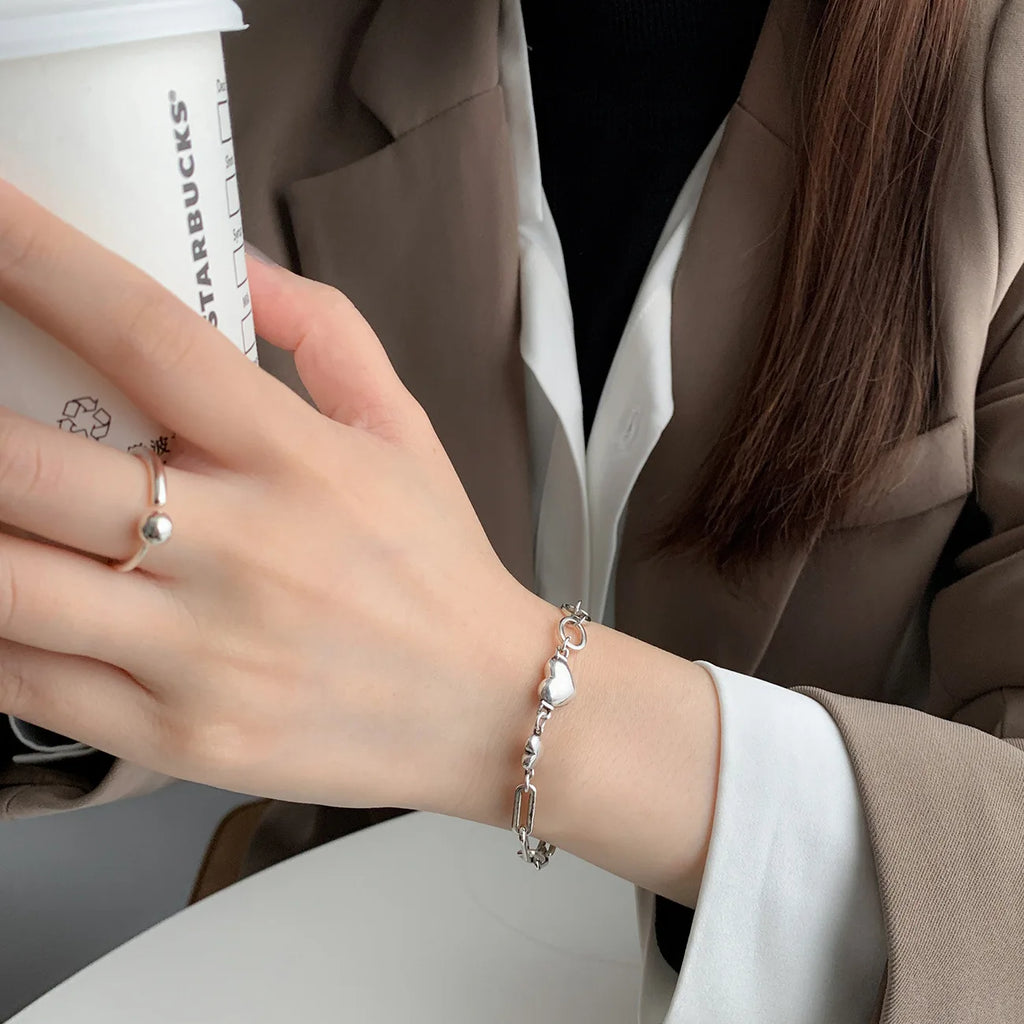 Vintage S925 Sterling Silver Bracelet with Ancient Fragrance for Women