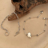 Irregular Disc S925 Sterling Silver Bracelet Female Temperament Wearing Joker