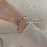 Irregular Geometric Chain S925 Sterling Silver Bracelet Girls Splicing