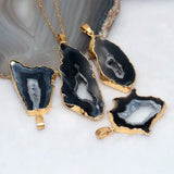 Multicolor Stone Quartz Crystal Pendant Necklace