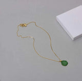 Green Round Pendant Necklace Unisex Clavicle Chain