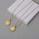 Green Round Pendant Necklace Unisex Clavicle Chain