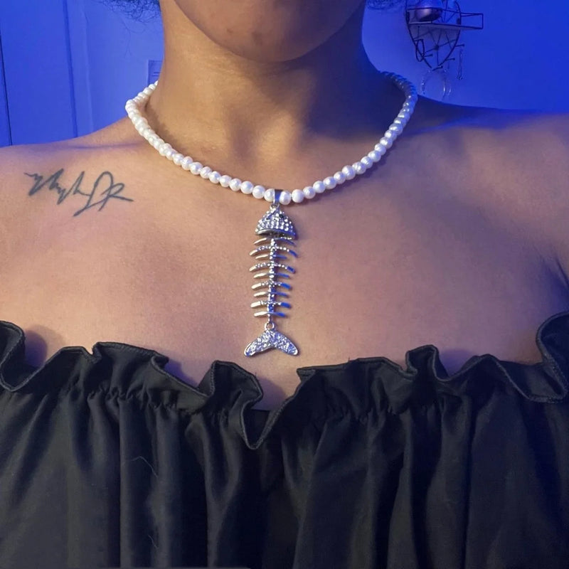 Irregular Pearl Necklace Female Ins Hip-Hop Accessories Net Red High-Level