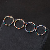 Rainbow Sapphire Stud Earrings 925 Sterling Silver Bohemia Jewelry