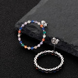 Rainbow Sapphire Stud Earrings 925 Sterling Silver Bohemia Jewelry