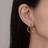 Rabbit 18K Plated Moissanite Rainbow Sapphire Stud Earrings