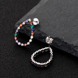 Rabbit 18K Plated Moissanite Rainbow Sapphire Stud Earrings