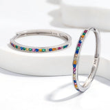 Rabbit 18K Plated Rainbow Sapphire Hoop Earrings