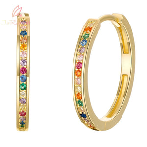 Rabbit 18K Plated Rainbow Sapphire Hoop Earrings