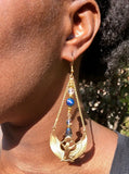 Isis X Aurora Tigers Eye X Mermaid Quartz Dangle Earrings