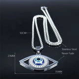 Islam Hamsa Evil Eye Necklace Stainless Steel Eye Necklace Greek Jewelry