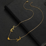 Personalized Arabic Names Heart Necklace Stainless Steel Chain for Women