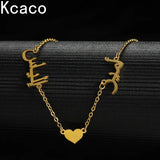Personalized Arabic Names Heart Necklace Stainless Steel Chain for Women