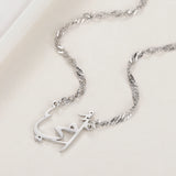 Personalized Islamic Font Pendant Necklace Stainless Steel Chain