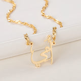 Personalized Islamic Font Pendant Necklace Stainless Steel Chain