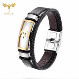 Moon Star Bracelet Leather Cuff Men's Jewelry