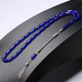 Islam Tasbih Amber Misbaha Cylinder 8*16mm 33 Prayer Beads Sibha Silver Tassel