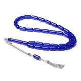 Islam Tasbih Amber Misbaha Cylinder 8*16mm 33 Prayer Beads Sibha Silver Tassel