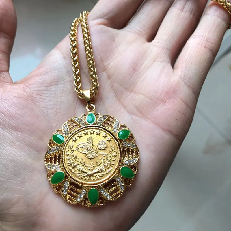 Islam Muslim Turkey Arab Coin Pendant Necklace Drop Accepted