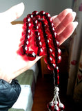 Islamic 33 Fire Red Amber Prayer Beads Rosary Muslim Tasbih Misbaha Tespih