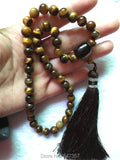 Islamic 45 Beads Bracelet Tiger Eyes Stone Rosary Allah Misbaha Sibha