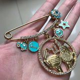 Islamic Allah Al Qalam AYATUL KURSI Surah Muslim Quran Vanyakad brooch Baby Pin