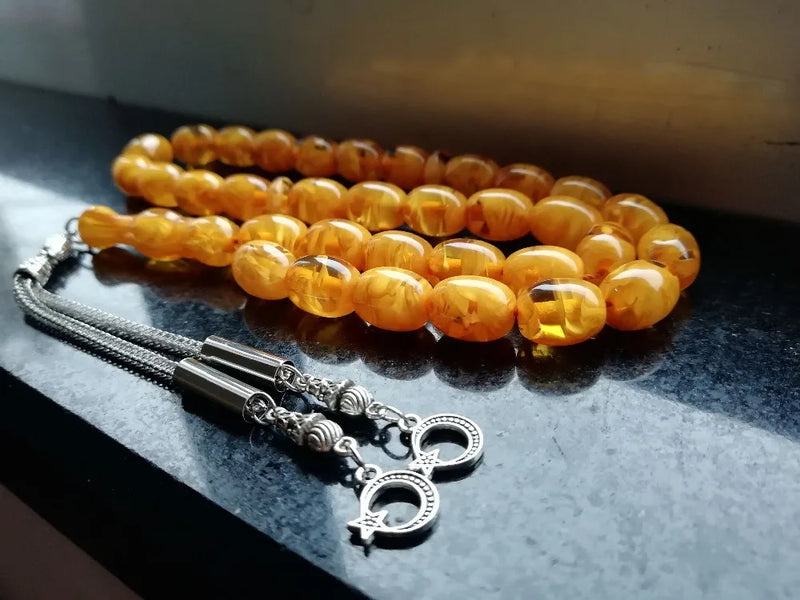 Islamic Amber Prayer Beads Rosary Tasbih Misbaha Taspeeh