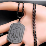 Islamic Arab Allah God Necklace Stainless Steel Arabic Jewelry